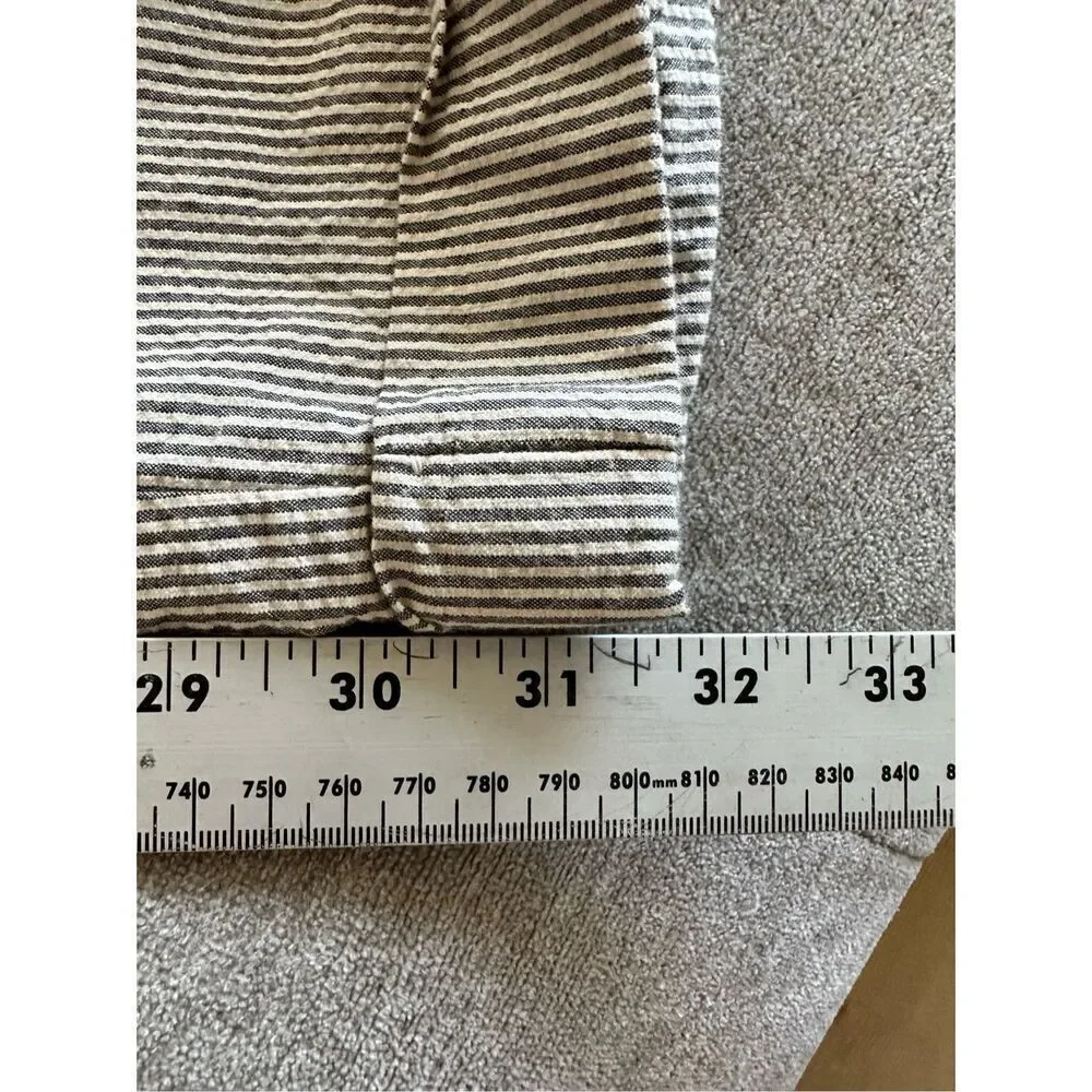 Banana Republic Dress Pants Mens 38 Long Grey Striped Pleated Cuffed Vintage Sus